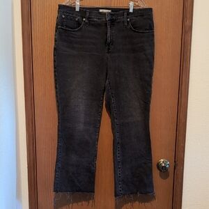 Madewell Black Ankle Distressed Cropped Jeans